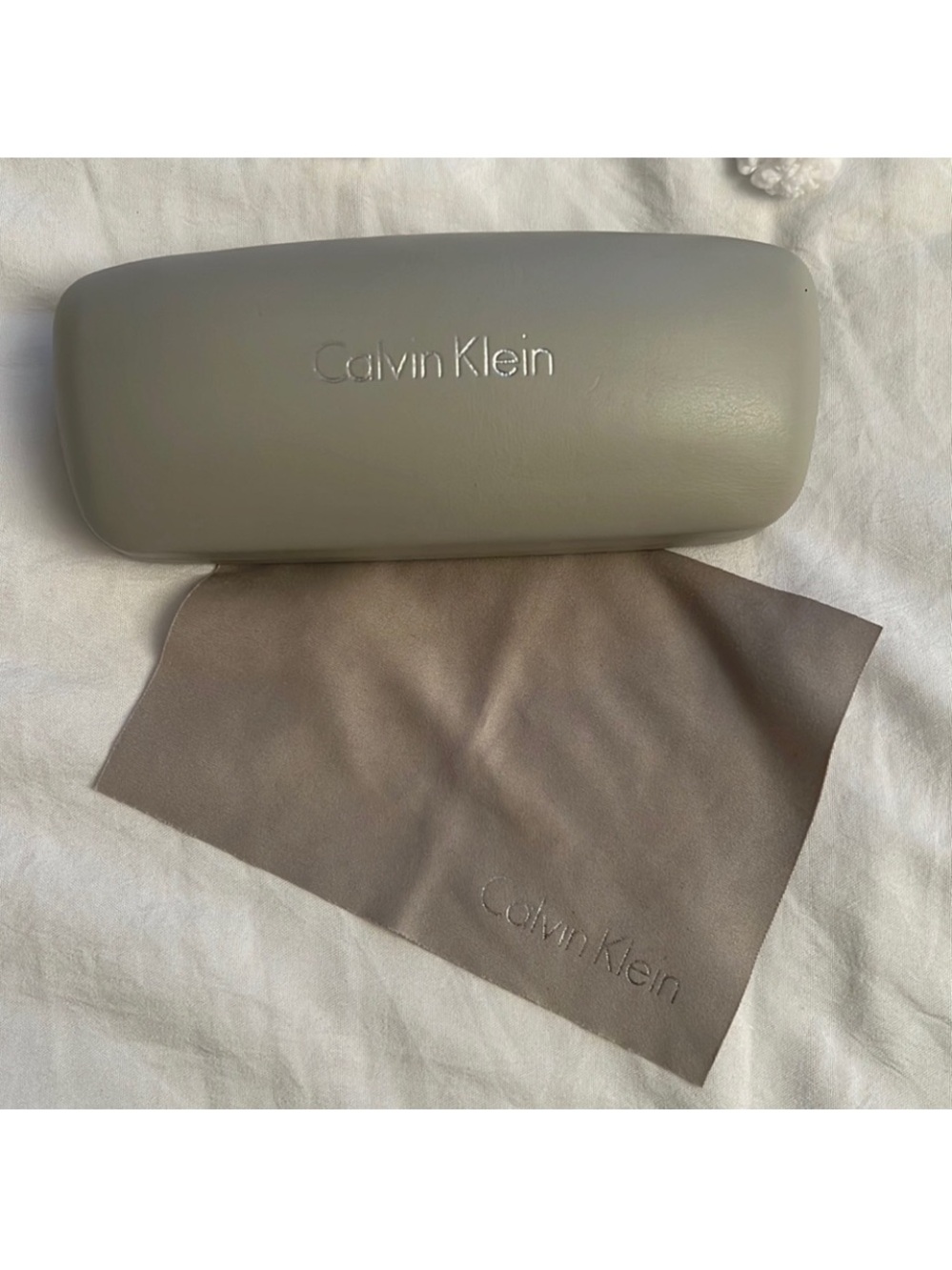 Calvin Klein Gray Eyewear Case with Matching Gray Microfiber Cloth
